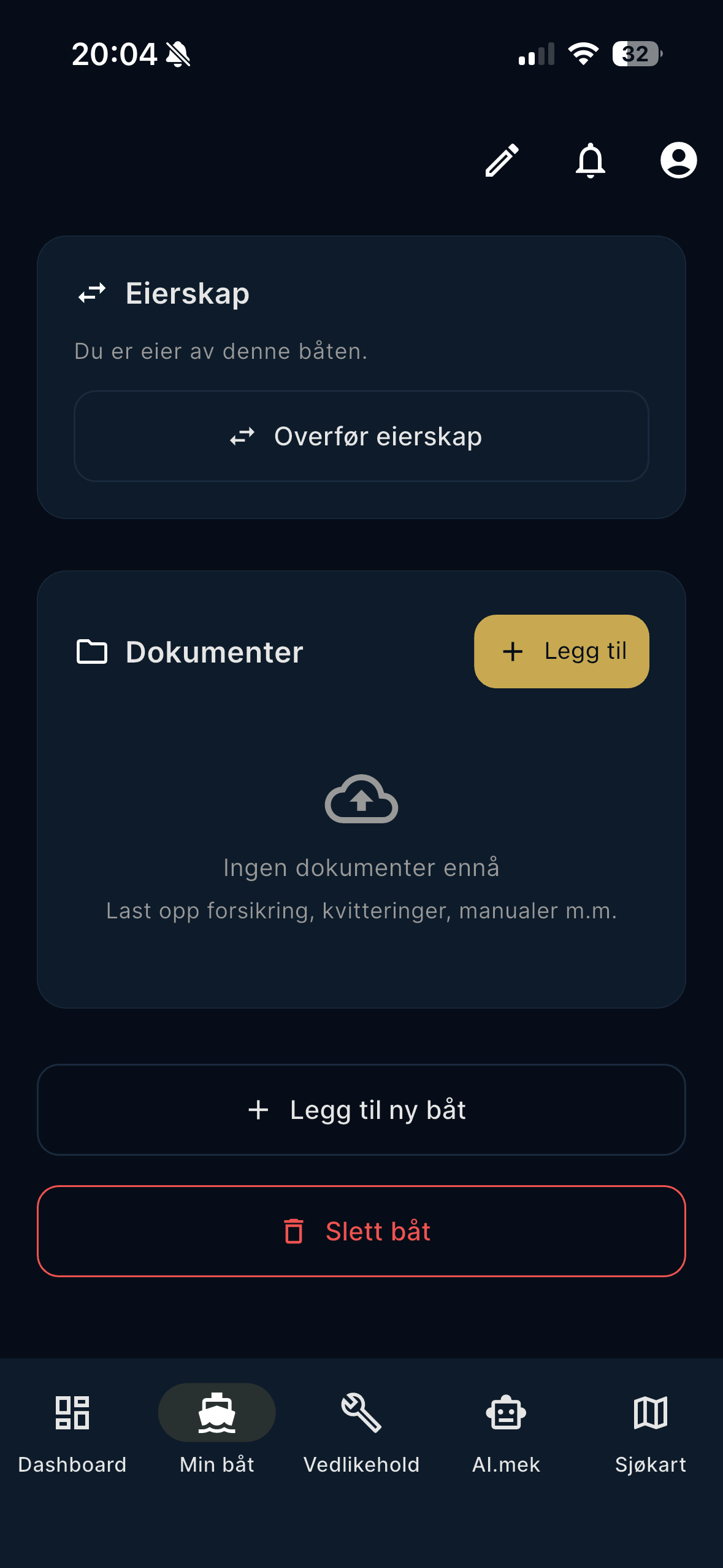 Dokumenter og eierskapsoverføring